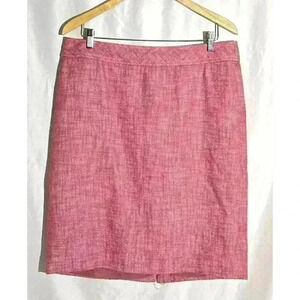 Talbots Women's Pink Linen Blend Lined Pencil Skirt Size 14